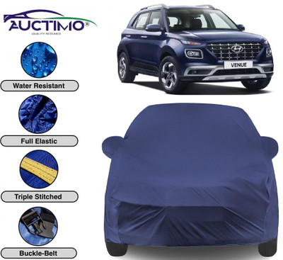 AUCTIMO Car Cover For Hyundai Venue (With Mirror Pockets)(Blue)