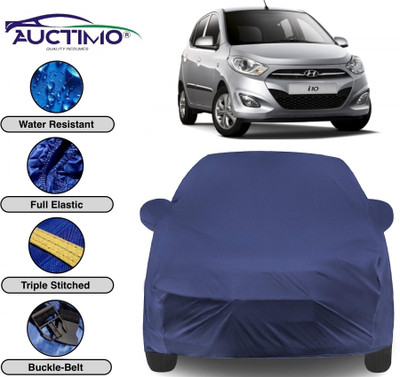 AUCTIMO Car Cover For Hyundai i10 (With Mirror Pockets)(Blue)