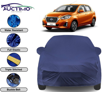 AUCTIMO Car Cover For Datsun Go (With Mirror Pockets)(Blue)