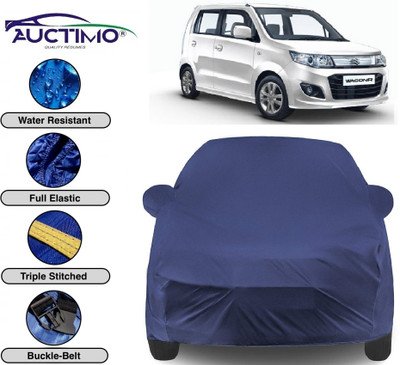 AUCTIMO Car Cover For Maruti Suzuki WagonR (With Mirror Pockets)(Blue)