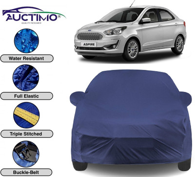 AUCTIMO Car Cover For Ford Figo Aspire (With Mirror Pockets)(Blue)