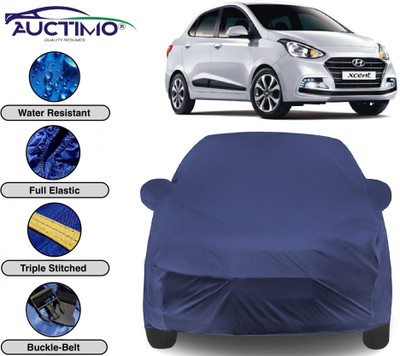 AUCTIMO Car Cover For Hyundai Xcent (With Mirror Pockets)(Blue)