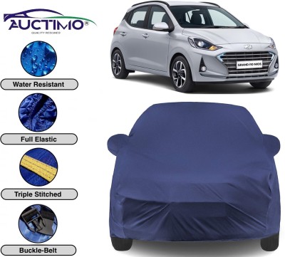 AUCTIMO Car Cover For Hyundai Grand i10 Nios (With Mirror Pockets)(Blue)