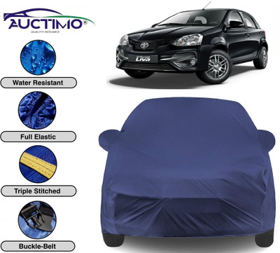 AUCTIMO Car Cover For Toyota Etios Liva (With Mirror Pockets)(Blue)