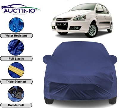 AUCTIMO Car Cover For Tata Indica V2 (With Mirror Pockets)(Blue)