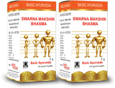 Basic Ayurveda Swarna Makshik Bhasma Pack Of 2(Pack of 2, 5 g)