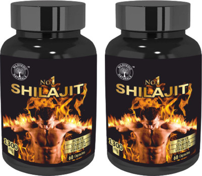 Wildvedic naturals No. 1 Shilajit To Improve Strength, Stamina, Vigour and Vitality Pack Of 2(Pack of 2, 120)