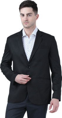 AD & AV Solid Single Breasted Formal Men Blazer(Black)