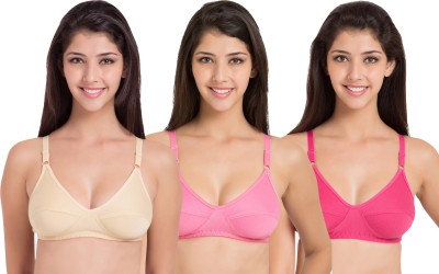 CHILEELIFE Women Bralette Non Padded Bra(Beige, Pink, Pink)