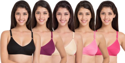 CHILEELIFE Women Everyday Non Padded Bra(Black, Maroon, Beige, Pink, Pink)