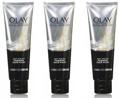 OLAY TOTAL EFFECTS 7 IN 1 ANTI AGEING FOAMING FACE WASH PACK OF 3 100 G Face Wash(300 g)