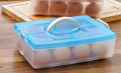 FosCadit Plastic Egg Container  - 1 dozen(Multicolor)