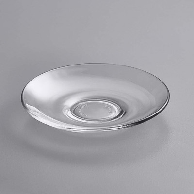 GOOD TO GREAT CREATION Pack of 6 Glass Crystal Clear Glass Saucer Set of 6 for Serving Tea Coffee Snacks(Clear, Cup and Saucer)