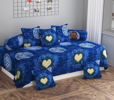 Lajak Collection Polycotton Abstract Diwan Set(Blue)