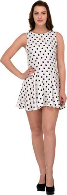 ADDICTED ATTIRE Women Drop Waist Black, White Mini/Short Dress
