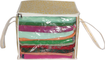 PRAHAN INTERNATIONAL PI_Yellow Box_01 Designer Yellow Flower Saree Cover Box Set 1 PI_Yellow Box_01(Yellow)