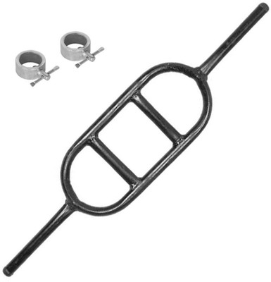 Protoner Oval Biceps and Triceps Rod with Locks for Home Gym, Adult Multi-training Bar(Black)
