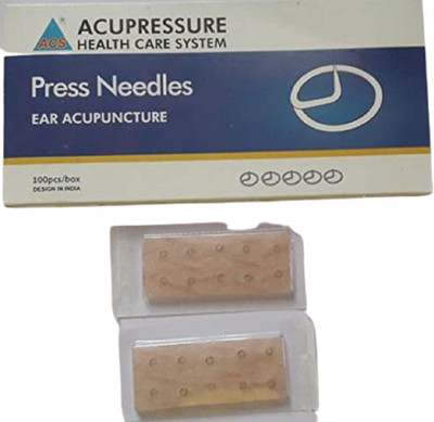 Acs B08KHFDCK1 Acupuncture Ear Press Needle (size 0.22 x 1.5mm) - Press Handle Pack of 100 pcs Massager(Beige)