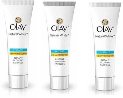 OLAY NATURAL WHITE INSTANT GLOWING FAIRNESS CREAM 20 G EACH PACK OF 3(60 g)