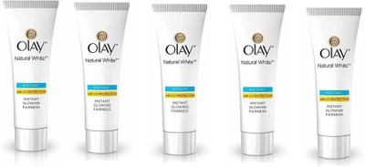 OLAY NATURAL WHITE INSTANT GLOWING FAIRNESS CREAM 20 G EACH PACK OF 5(100 g)