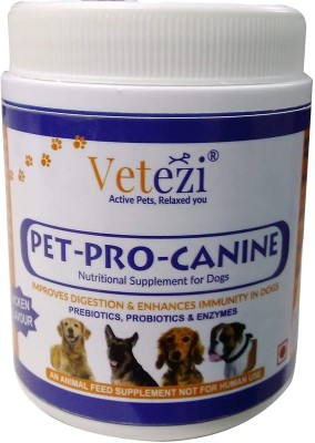 Vetezi Pet-Pro-Canine (100g) | Dogs Food Supplement with Chicken Flavour | Prebiotics, Probiotics, Enzymes, Vitamins for Better Health & Immunity Pet Health Supplements(100 g)