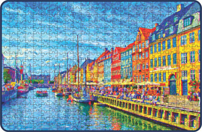 Webby Colourful Nyhavn in Denmark Wooden Jigsaw Puzzle, 500 pieces(500 Pieces)