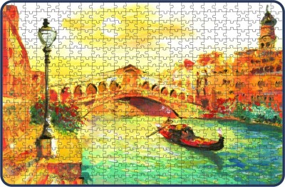 Webby Boating in Venice Painting Wooden Jigsaw Puzzle, 500 pieces(500 Pieces)