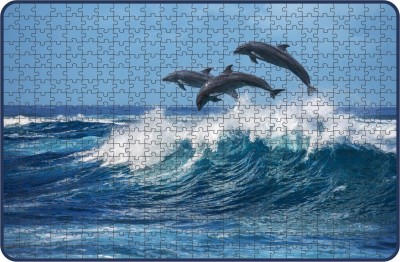 Webby Three Beautiful Dolphins Jigsaw Puzzle, 500 pieces(500 Pieces)