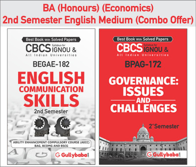 Gullybaba IGNOU CBCS BA (Honours) {Economics} BEGAE-182 English Communication Skills & BPAG-172 Governance: Issues And Challenges Second Semester Combo Of IGNOU Help Books With Solved Sample Papers And Important Exam Study Notes(Paperback, Gullybaba.Com Panel)