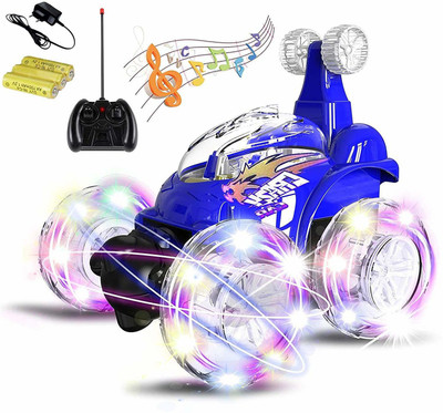Just97 Rechargeable 360 Degree Twisting Stunt Car with Music & Lights for Kids(Multicolor)