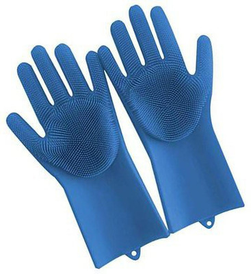 RBGIIT SSDISILIOCN SILICON RUBBER KITCHEN HAND GLOVES PACK OF 1 PAIR Rubber Rubber  Safety Gloves(Pack of 1)