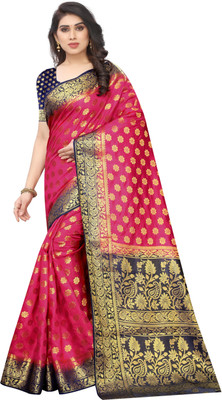 DHRUVIL TEXTILES Woven Bollywood Cotton Silk Saree(Multicolor)