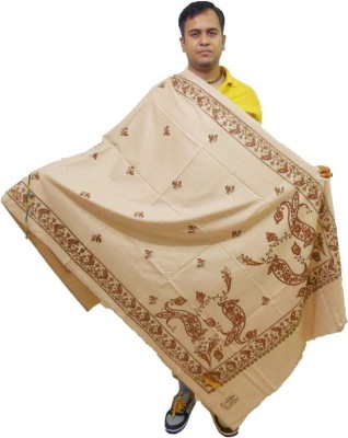 KAVIM Wool Printed Men Shawl(Beige)