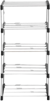Flipkart Perfect Homes Studio 5 Layer Metal Shoe RACK Metal Collapsible Shoe Stand(White, Black, 5 Shelves, DIY(Do-It-Yourself))