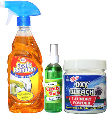 saya Combo of Scale Remover + Oxybleach Laundry + Greasy Stain Stain Remover