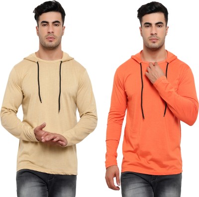 Jaskart Solid Men Hooded Neck Multicolor T-Shirt