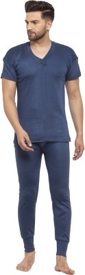 UZARUS Soft and Comfortable Winterwear Mens Half Sleeves V-Neck Vest and Trouser Innerwear Men Top - Pyjama Set Thermal