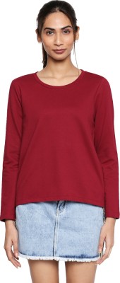 Honey By Pantaloons Casual Full Sleeve Solid Women Maroon Top