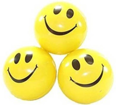 Sheenuu Smiley Soft Balls Happy Smiling Funny Adorable Face Stress Reliever Squeeze Ball  - 5 cm(Yellow)