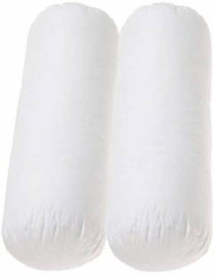 Decor FIBRE BACK BOLSTER 02 Polyester Fibre Solid Bolster Pack of 2(Multicolor, White)