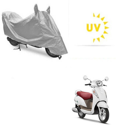 RPSENTTERPR Waterproof Two Wheeler Cover for Suzuki(Access, Silver)