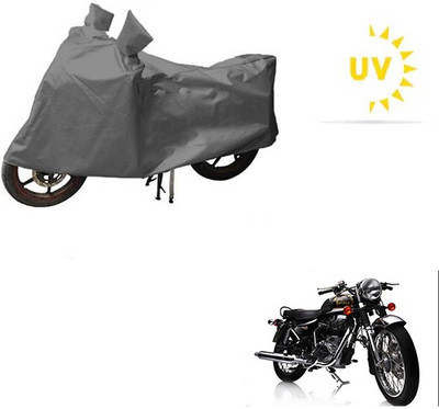 saanvi Waterproof Two Wheeler Cover for Royal Enfield(Electra Delux, Grey)