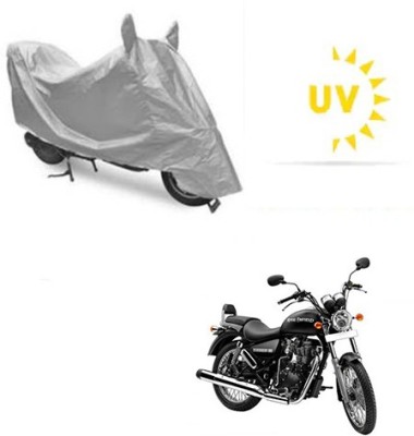 saanvi Waterproof Two Wheeler Cover for Royal Enfield(Thunderbird 350, Silver)