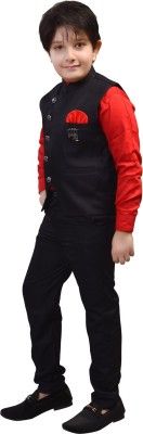 Zolario Boys Party(Festive) Waistcoat Shirt(Black)