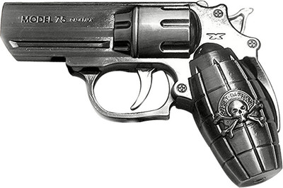 TrustShip Gun Shape Pocket Size Butane Gas Cigarette Cigar Lighter with LED Torch | Jet Flame and Windproof Pocket Lighter(Silver)