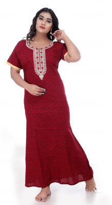 BAILEY SELLS Women Nighty(Maroon)