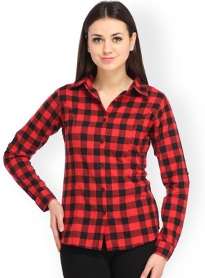 RT Women Checkered Casual Red Shirt