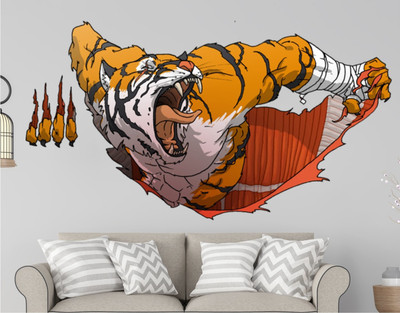 BALKRISHNA WALL STICKER 45 cm TIGER Self Adhesive Sticker(Pack of 1)