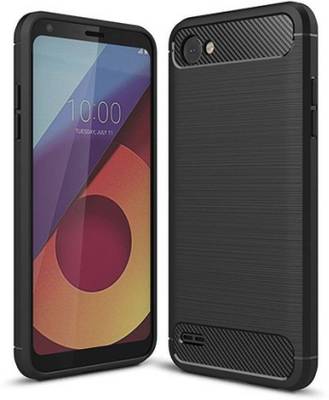 CaseRepublic Back Cover for LG Q6  (Black, Grip Case)