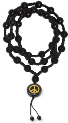 M Men Style Peace sign Crystal Charm With Crystal Beaded Cotton Dori Chain Crystal, Cotton Dori Pendant Set